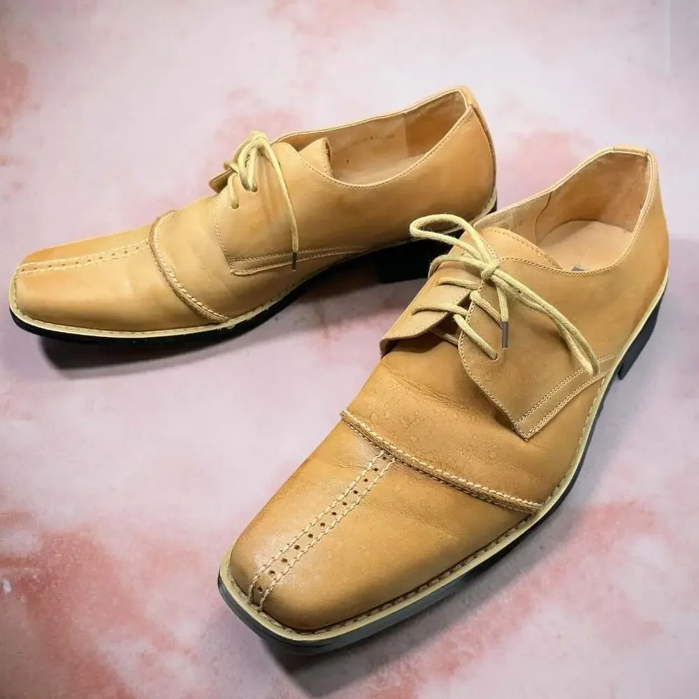 J. Bosco Tan Leather Dress Shoes Oxford Size 8.5E
